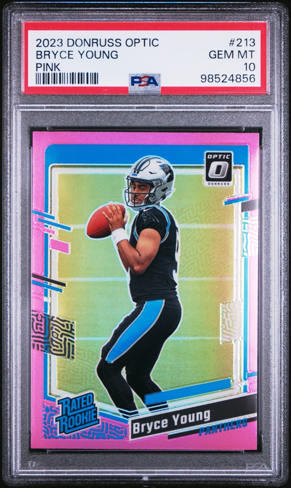 2023 Donruss Optic Bryce Young #213 Pink Prizm Rated Rookie PSA 10 Gem Mint