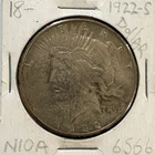 1922-S Peace Silver Dollar $1 90% Silver KM#150 S Mint Mark 2x2 Flip