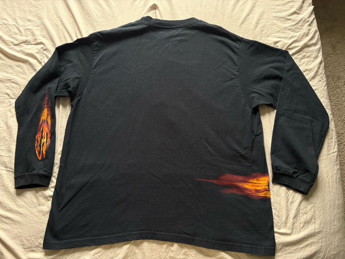 Vintage 90's Oakley Software USA Long Sleeve Flame Tee Size 2XL | eBay