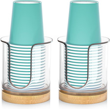 Bathroom Cup Dispenser for Countertops,2 Pack of Bathroom Cup Holders for 3 Oz C