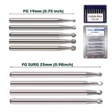 Dental 19mm/Surgical Round Burs 2 4 6 8 FG SURG Long 25mm Carbide Bur High Speed