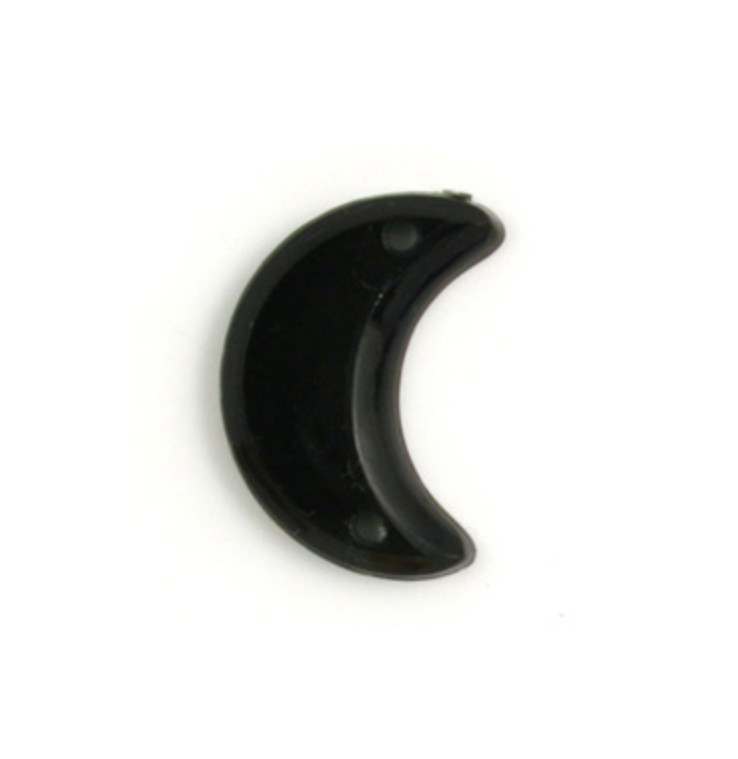 Acrylic Jewels: Sew-On: Crescent Moon: Blk: 100pk: Craft & Jewellery Making