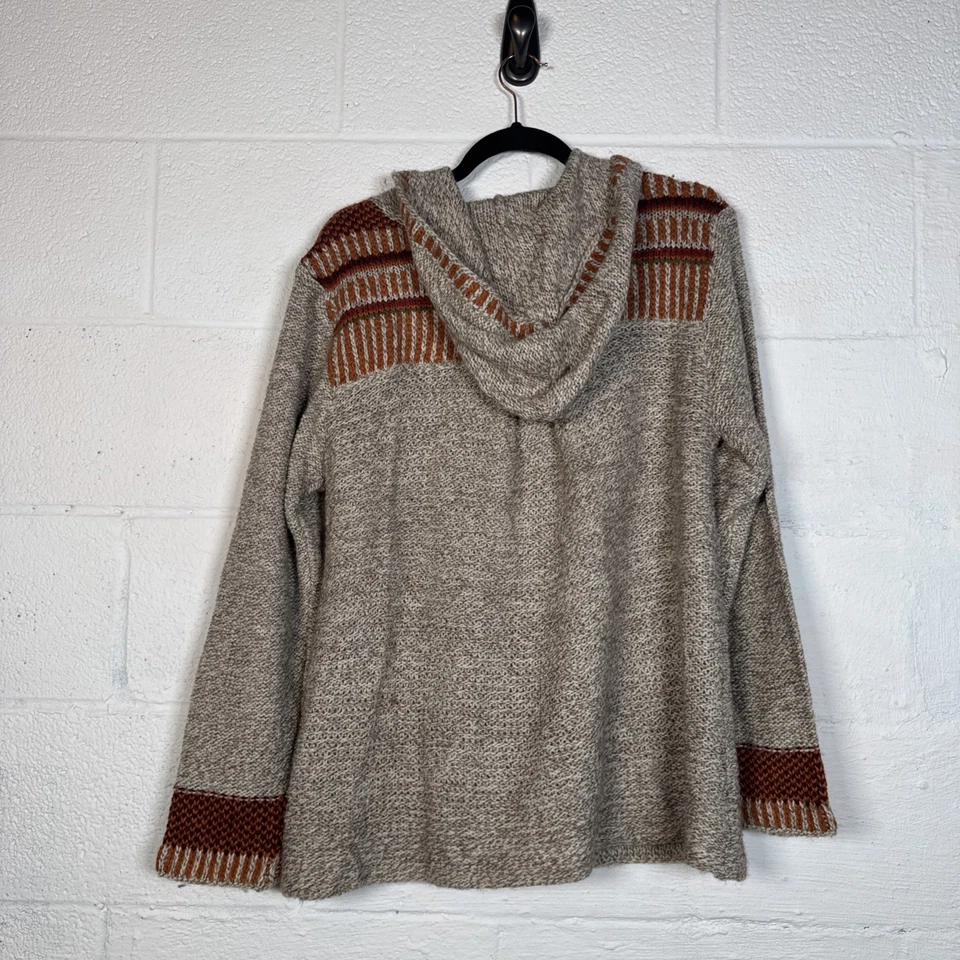 Cárdigan suéter Royal Robbins mezcla de lana con capucha bebé muñeca talla L frente abierto Foto 4 de 4