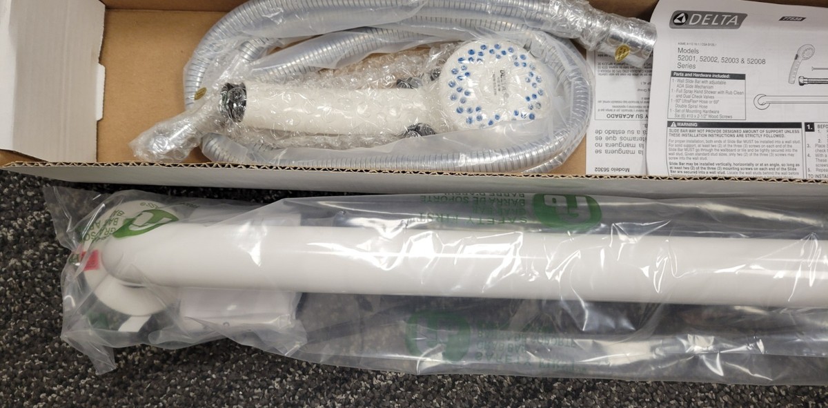 Delta 52002-ds Adjustable Grab Bar Hand Shower Chrome for sale