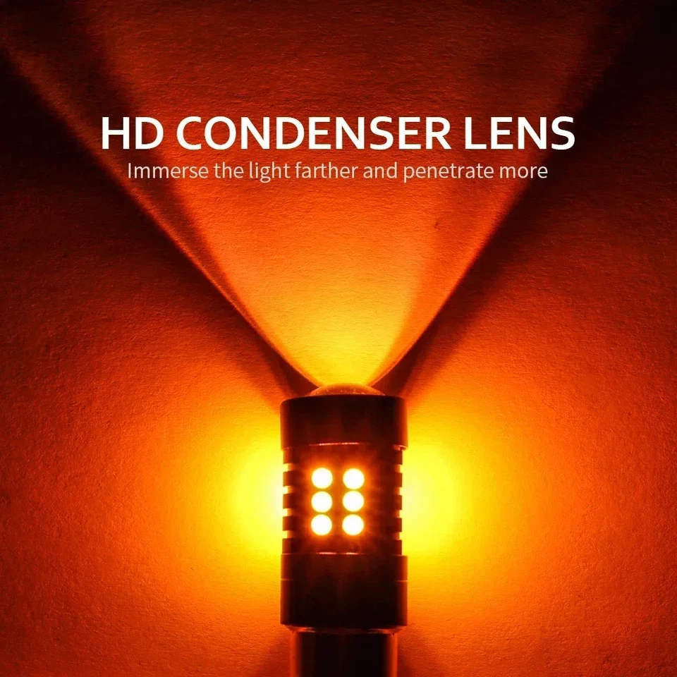 2pcs P21W LED 7443 W21/5W Bulbs Car Lights Turn Signal Reverse Brake Light 12V - Image 4 of 4