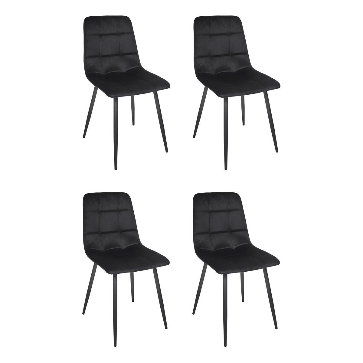Chaises Mateo lot de 4 noires de 88cm pour sublimer votre cuisine