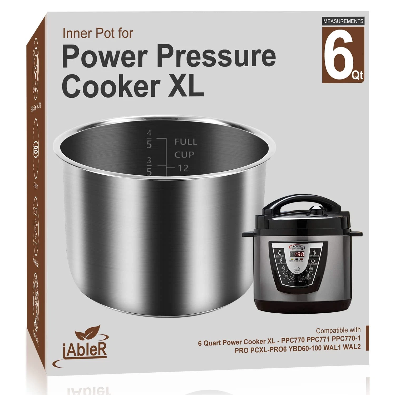 Genuine 6Qt Power Cooker XL Replacement Inner Pot Compatible with 6 Quart Pow...