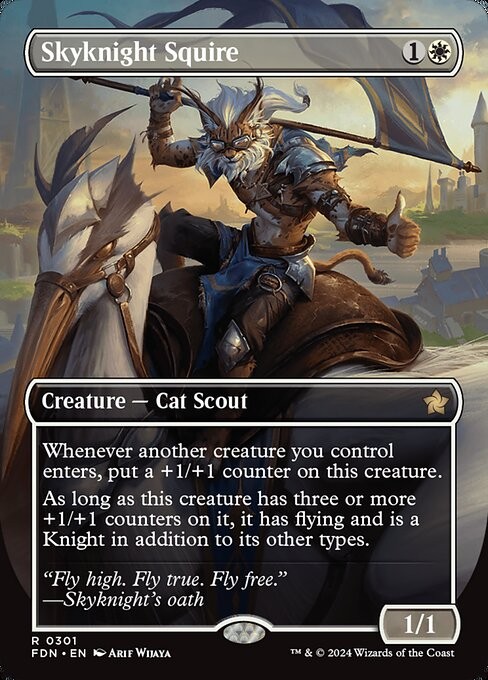 Skyknight Squire (Borderless) - Foundations #301 - MTG Rare NM