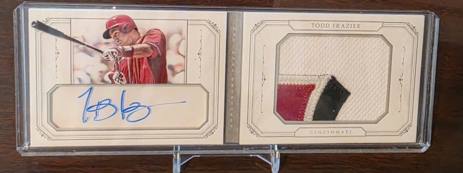 2015 National Treasures Game-Used Relic Auto Booklet /5 Todd Frazier view 1