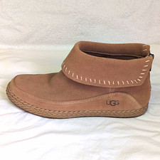 UGG Varney Suede Boho Boots Tan Beige Moccasin Ankle Booties Women's Size 7
