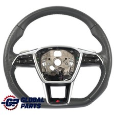 Audi A6 C8 Lenkrad S-Line Leder Flachboden Schaltwippen 4K0419091BE