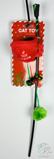 New Hot Cocoa Christmas Cat Wand Toy Catnip Inside Plush Bells