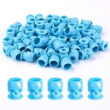 OFEYLE Tattoo Ink Caps 200PCS Disposable Skull Plastic Cups Small, Blue
