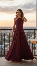 Burgundy Gown, Size 8, NWT