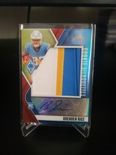 Brenden Rice 2024 Phoenix Rookie Silhouettes Patch Auto Red 59/99. Chargers