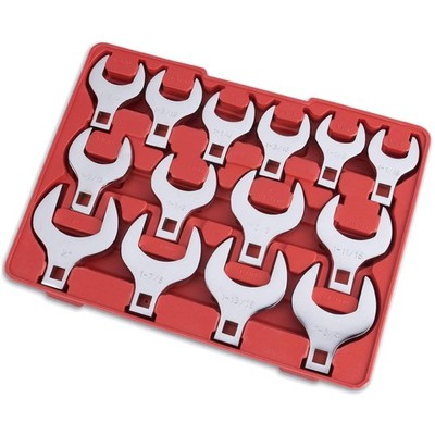 1/2'' Drive Jumbo Crowfoot Wrench Set - SAE Sizes - 14 Pieces
