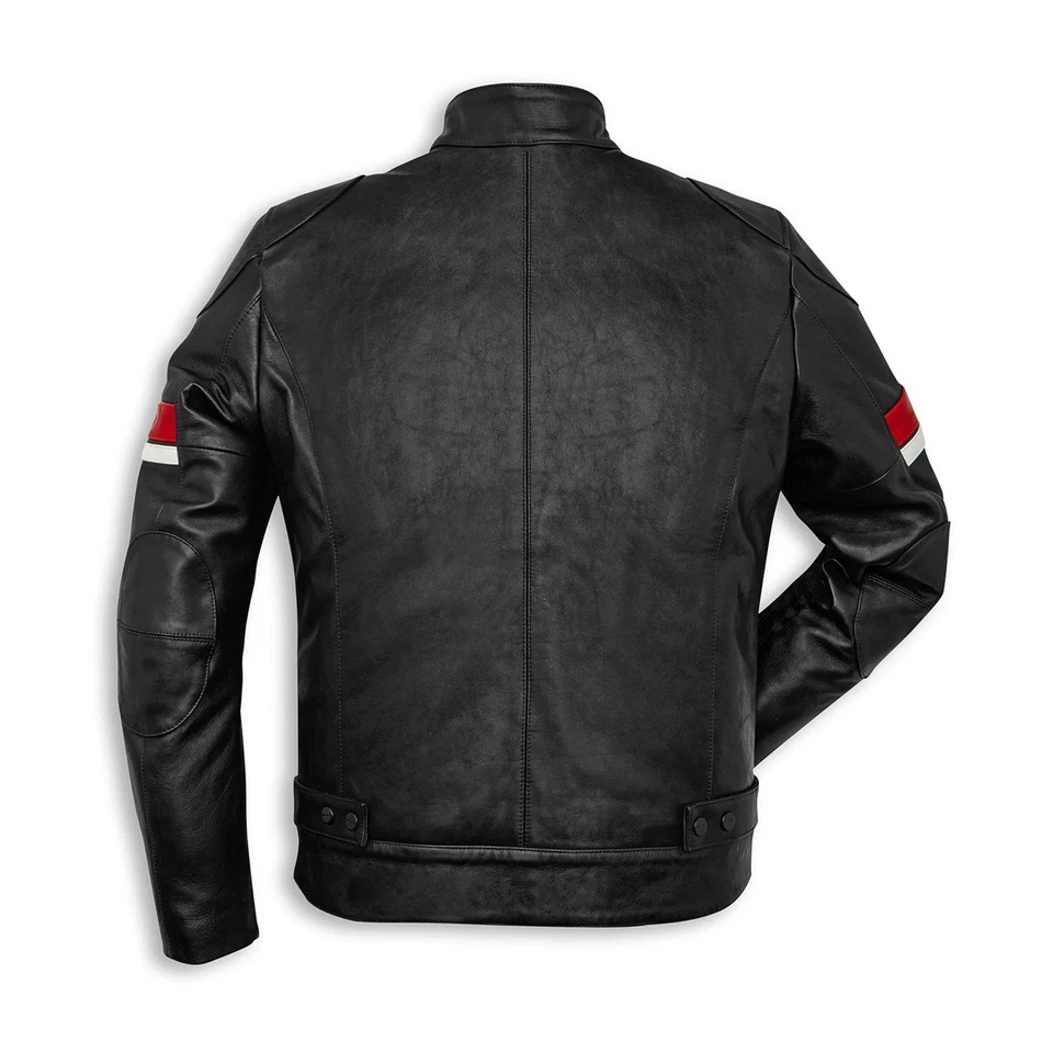 Chaqueta de cuero para carreras de moto Ducati Urban Stripes Foto 2 de 4