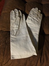 White Leather Vintage Gloves Miss Aris Size 7 NWOT