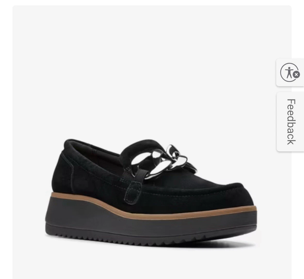 Mocassini Clarks Zylah May neri con fibbia in camoscio nuovi con scatola 5 5 M