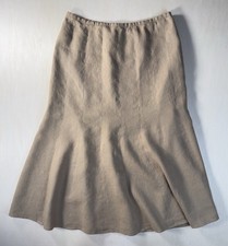 Vintage Talbots 100 Irish Linen Women s Midi Skirt Beige Size 14