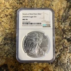 NGC 2020 W Struck at West Point Mint Eagle 1oz Fine Silver One Dollar Coin MS 70