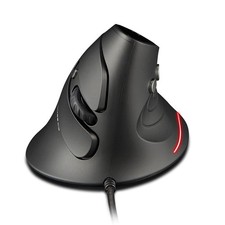 Wired Vertical Mouse 3200 DPI 6 Buttons Removable Wrist Rest LED Black USB