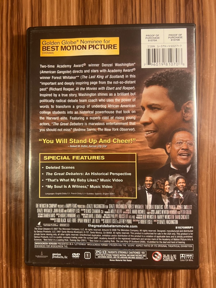 The Great Debaters DVD Denzel Washington Forest Whitaker Movie