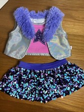 Build A Bear Purple Sequin Skirt Star Shirt Vest Teddy Clothes