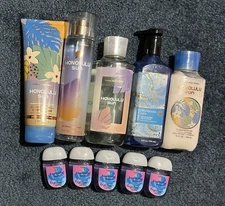 Bath & Body Works 10 Pc Honolulu Sun Mist, Cream, Shower Gel, Lotion, Soap, Gift