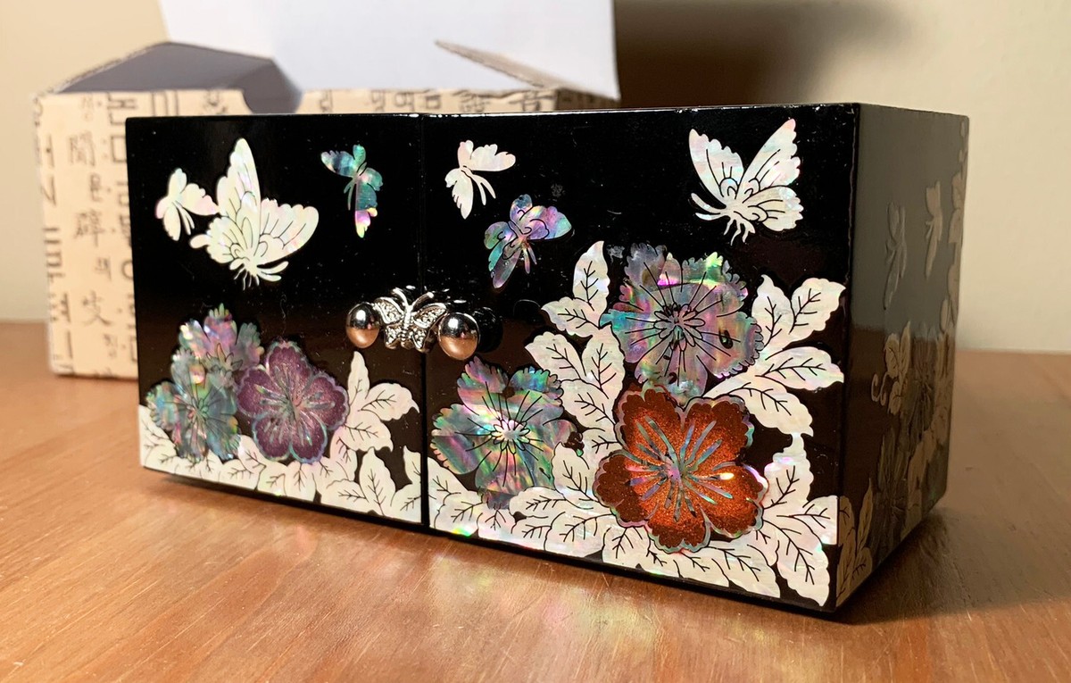 nib korean najeonchilgi raden mother-of-pearl lacquerware jewelry