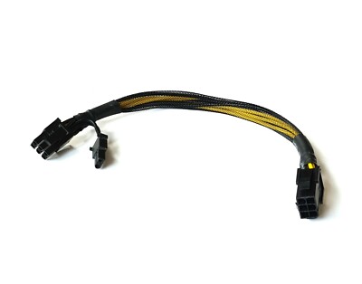 PCI Express Extension Cable 6 pin to 6 or 8 pin 10 inches 18 AWG Black Sleeve