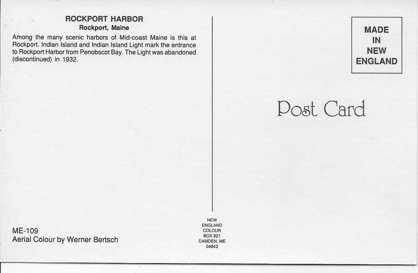 Rockport Harbor, Rockport, Maine POSTCARD eBay