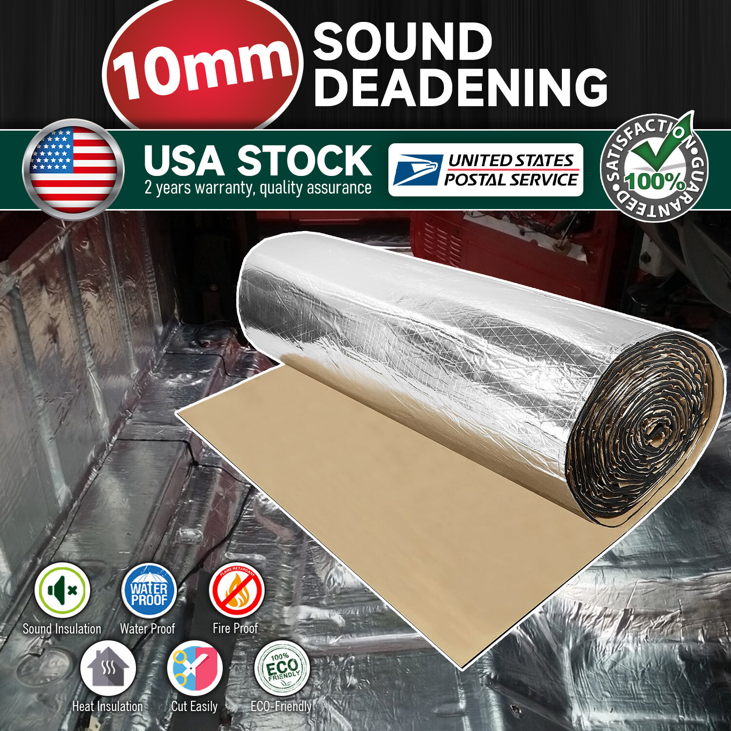 21sqft Sound Deadener Deadening Mat Car Heat Shield Insulation Self-adhesive