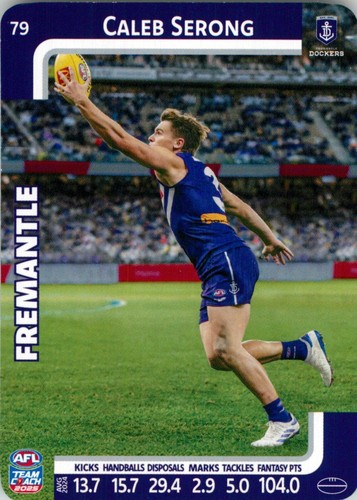 2025 Fremantle Dockers AFL TeamCoach Card - Caleb Serong - Foto 1 di 3