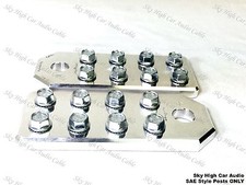 Pair of Sky High Car Audio Any GA 8 Spot SAE Flat BATTERY TERMINALS