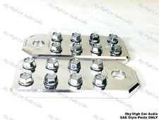 Pair of Sky High Car Audio Any GA (8) Spot SAE Flat BATTERY TERMINALS