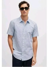 Hugo Boss Roan Ken Slim Fit Short Sleeve Light Blue Shirt XXL