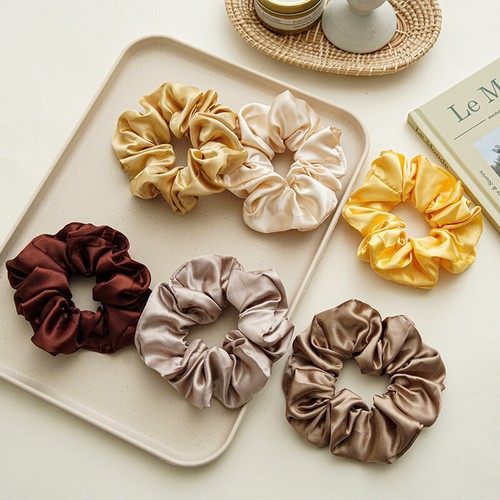 DIY Girls Large Size Smooth Satin Headdress Hair Rope Scrunchies Hair Ring Ti 。 - Picture 11 of 30