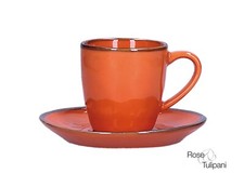 Espressotasse Espresso Tasse m Untertasse Set Concerto Arancione Orange 90ml
