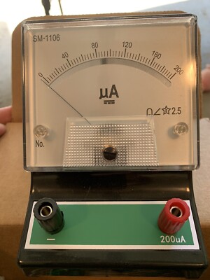 Analog Ammeter DC 0-200µA Meter Movement - Measures DC Current in a DC Circuit 