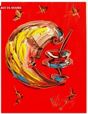 YELLOW MOON Abstract Modern Original Oil Painting  DECOR WuRALL FFF3