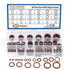 	BUSY-CORNER 185 Pieces FKM Brown O-Ring Kit75A Durometer18 Kind AS-568	