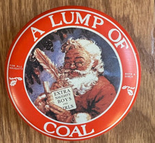 Vintage Tin Box Company A Lump of Coal Christmas Santa Claus Tin! W/Coal! HD#1