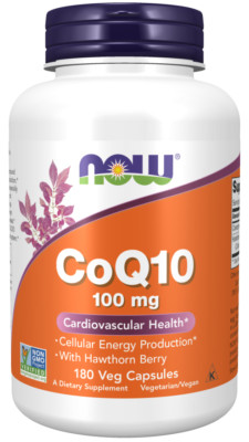 NOW FOODS CoQ10 100 mg mit Weißdorn (180 Kapseln)