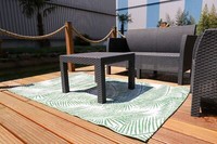 Outdoor-Teppich Geflochten BläTter GrüN 150X90Cm Terrasse Balkon Garten Teppich