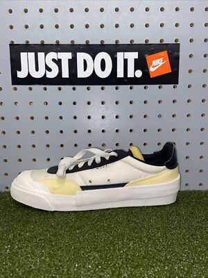 Nike Mens Drop Type LX Skateboarding Shoes Black White Yellow AV6697 101 Sz 6.5