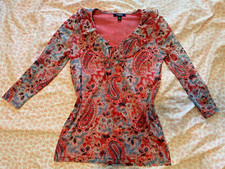 vintage multicolored chaps blouse x small paisley print no wear and tear