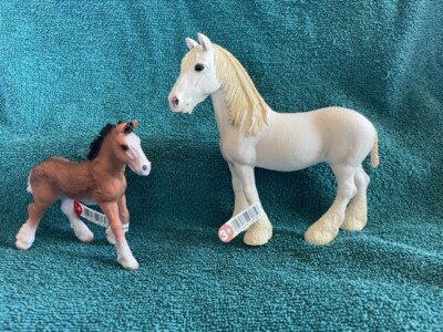SHIRE MARE and Foal by Schleich/ toy/ horse/ 13735/13736/ New