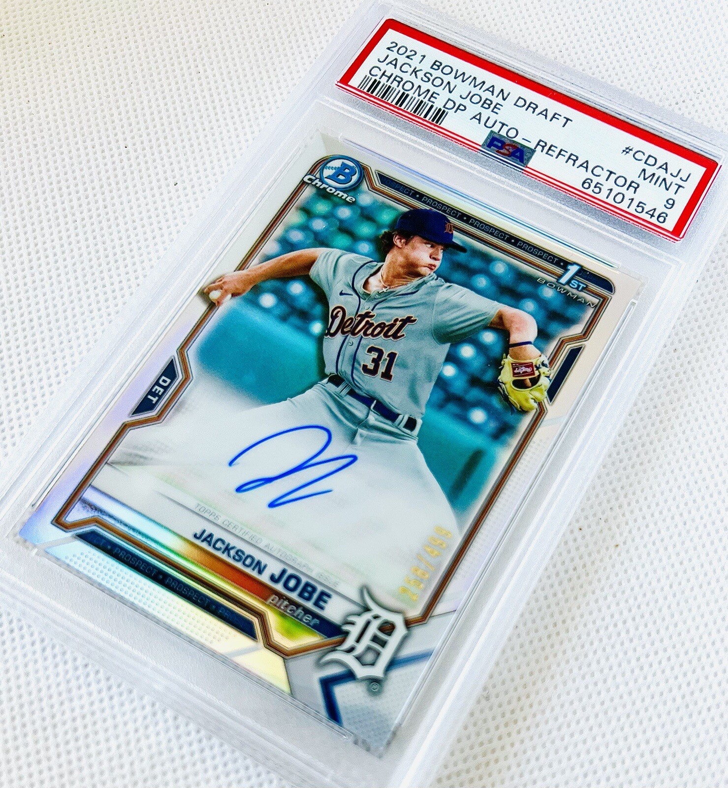 2021 Bowman Chrome Jackson Jobe 1st Bowman Auto Refractor SP #/499 