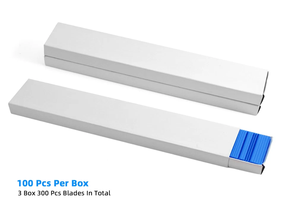 300PCS Double Edged for Safety Glass Scraper 600 Edge Plastic Blades Razor Clean - Image 4 of 4